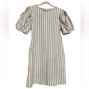 NWT Lafayette 148 New York Hattie Puff Sleeve Chemise Dress Sz XS